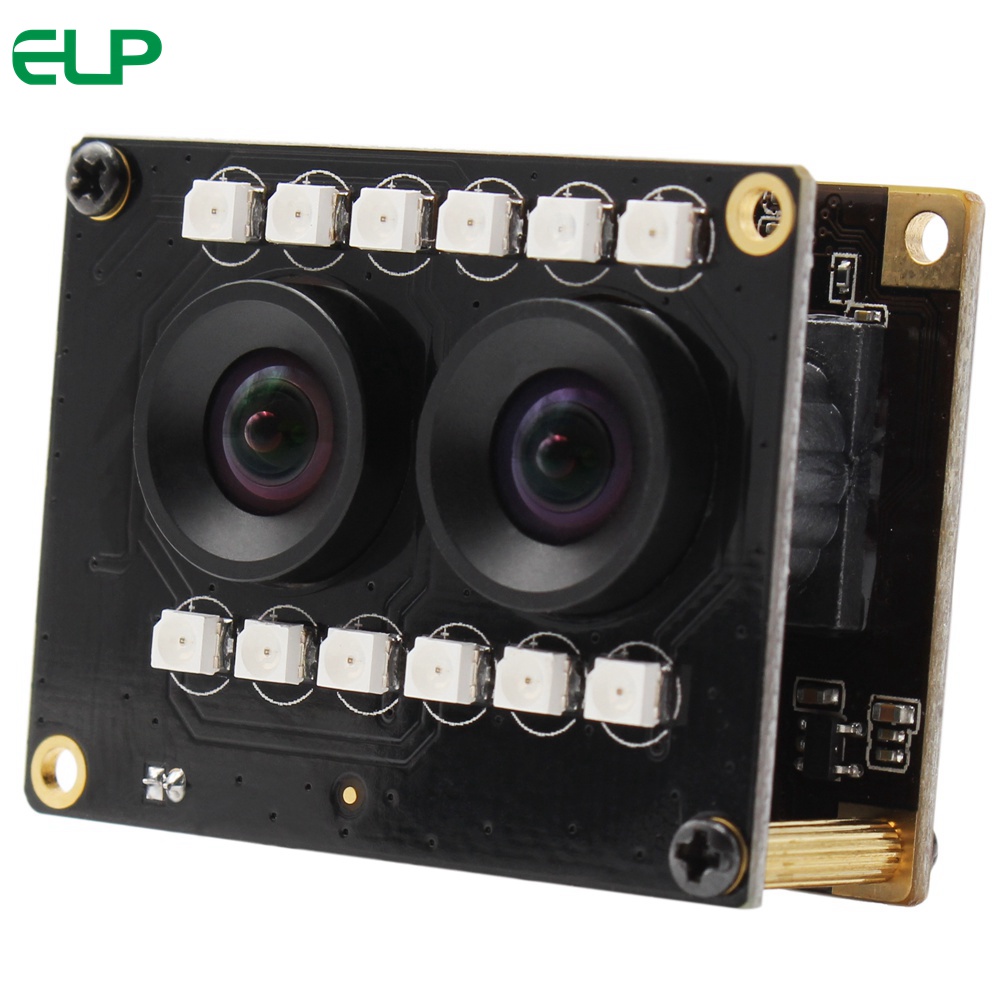 ELP Dual Lens 1080P 3D Stereo VR HD Camera,Night Vision USB2.0 Video Webcam hd 1080p for Face Recognition & Biological Detection